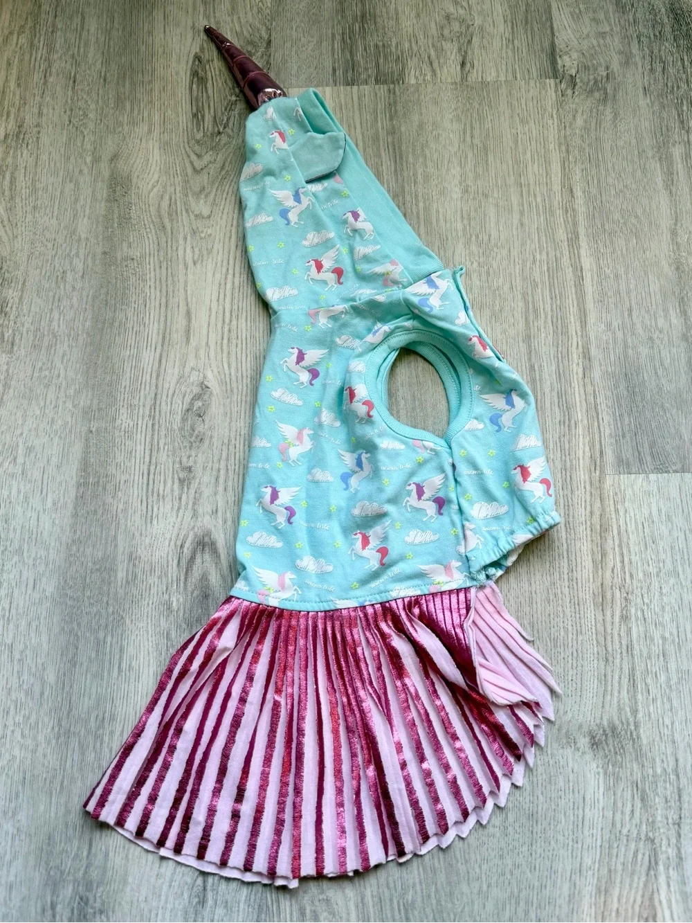 Unicorn Hooded Costume / Dress with Pink Skirt for Pets/Small Dogs - size Small
